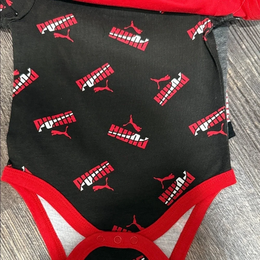 4 pack Puma Bold Red baby Bodysuit